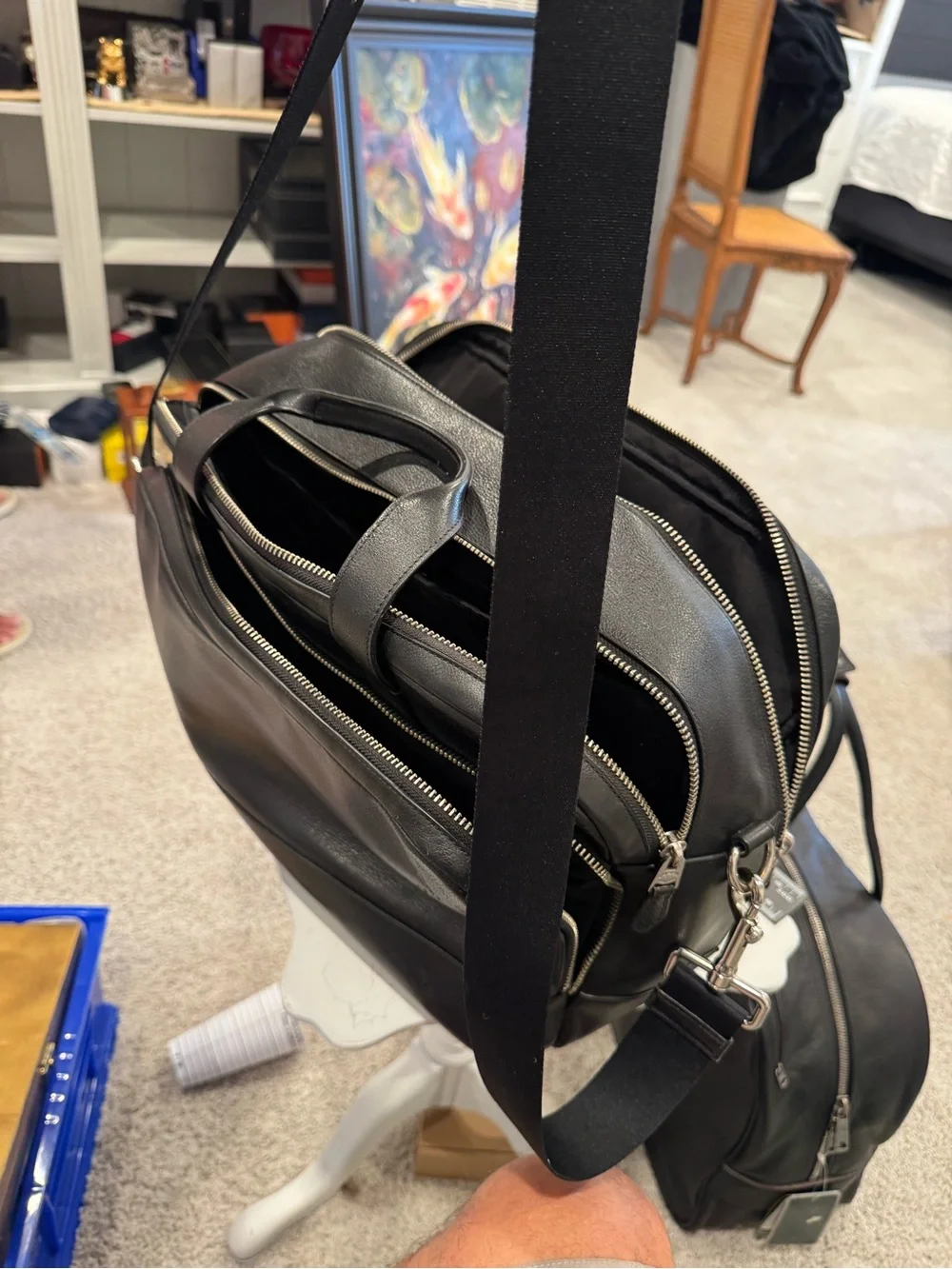 Coach Black Leather Laptop Briefcase
